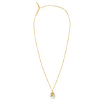 Collier pendentif fin réglable Positano nacre et cristal - blanc Nacre blanche