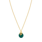 Collier pendentif fin réglable Positano pierre effet malachite et cristal - vert Vert