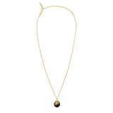 Collier pendentif fin réglable Positano nacre et cristal - gris Nacre grise