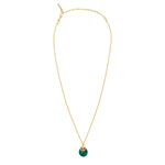 Collier pendentif fin réglable Positano pierre effet malachite et cristal - vert Vert