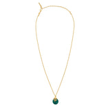Collier pendentif fin réglable Positano pierre effet malachite et cristal - vert Vert