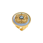 Bague large ajustable Positano en nacre blanche - blanc Nacre blanche