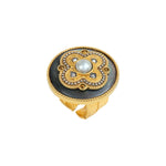 Bague large ajustable Positano en nacre grise - gris Nacre grise