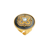 Bague large ajustable Positano en nacre grise - gris Nacre grise