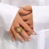Bague large ajustable Positano en nacre grise - gris Nacre grise