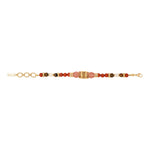 Bracelet Tiki en perles gemmes et perle filigrane - rose Rose