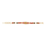 Bracelet Tiki en perles gemmes et perle filigrane - rose Rose
