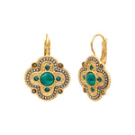 Boucles d'oreilles dormeuses Positano pierre effet malachite - vert Vert
