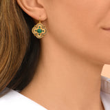 Boucles d'oreilles dormeuses Positano pierre effet malachite - vert Vert