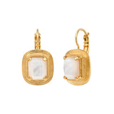 Boucles d'oreilles dormeuses poétiques cabochon facetté - nacre Nacre