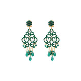 Boucles d'oreilles percées cristaux prestige - vert Emeraude