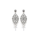 Boucles d'oreilles strass cristaux Prestige - argent Argent
