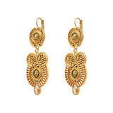 Boucles d'oreilles dormeuses Circus cabochons pâte de verre - doré Dore