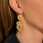 Boucles d'oreilles dormeuses Circus cabochons pâte de verre - doré Dore