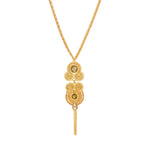 Collier pendentif Circus cabochons pâte de verre et cristaux - doré Dore