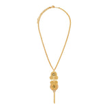 Collier pendentif Circus cabochons pâte de verre et cristaux - doré Dore