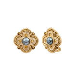 Boucles d’oreilles fines clips Positano - nacre grise