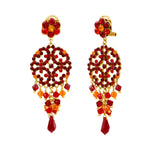 Boucles d'oreilles Chiara strass- rouge Multi rouge