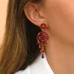 Boucles d'oreilles Chiara strass- rouge Multi rouge