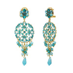 Boucles d'oreilles Chiara strass  - turquoise Multi turquoise