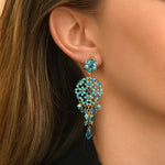 Boucles d'oreilles Chiara strass  - turquoise Multi turquoise