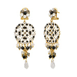 Boucles d'oreilles Chiara strass- noir et blanc Noir blanc