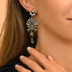 Boucles d'oreilles Chiara strass- noir et blanc Noir blanc