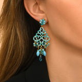 Boucles d'oreilles longues Chiara - turquoise Multi turquoise