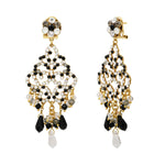 Boucles d'oreilles longues Chiara - noir et blanc Noir blanc