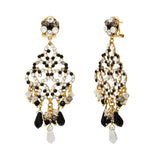 Boucles d'oreilles longues Chiara - noir et blanc Noir blanc
