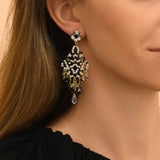 Boucles d'oreilles longues Chiara - noir et blanc Noir blanc