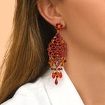 Boucles d'oreilles pendantes Chiara - rouge Multi rouge