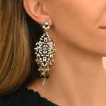 Boucles d'oreilles pendantes Chiara - noir et blanc Noir blanc