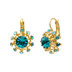 Petites boucles d'oreilles dormeuses chic cristal  - turquoise Multi turquoise