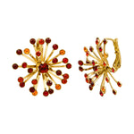 Boucles d'oreilles dormeuses arty strass  - rouge Multi rouge
