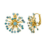 Boucles d'oreilles dormeuses arty strass  - turquoise Multi turquoise
