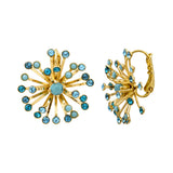 Boucles d'oreilles dormeuses arty strass  - turquoise Multi turquoise