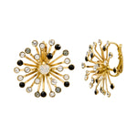 Boucles d'oreilles dormeuses arty strass - noir et blanc Noir blanc