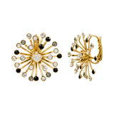 Boucles d'oreilles dormeuses arty strass - noir et blanc Noir blanc