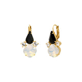 Boucles d'oreilles dormeuses strass - noir et blanc Noir blanc