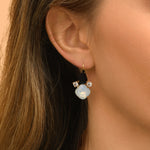 Boucles d'oreilles dormeuses strass - noir et blanc Noir blanc