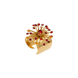 Bague large étincelante cristaux taille M - rouge Multi rouge