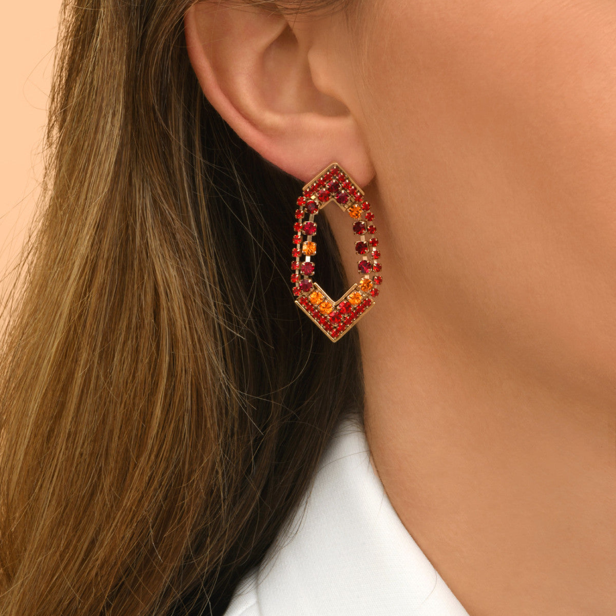 Boucles d'oreilles cristaux Prestige - rouge Multi rouge