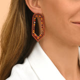 Boucles d'oreilles maxi cristaux Prestige - rouge Multi rouge