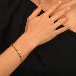 Bracelet chaînette un rang de cristaux Prestige - rouge Multi rouge