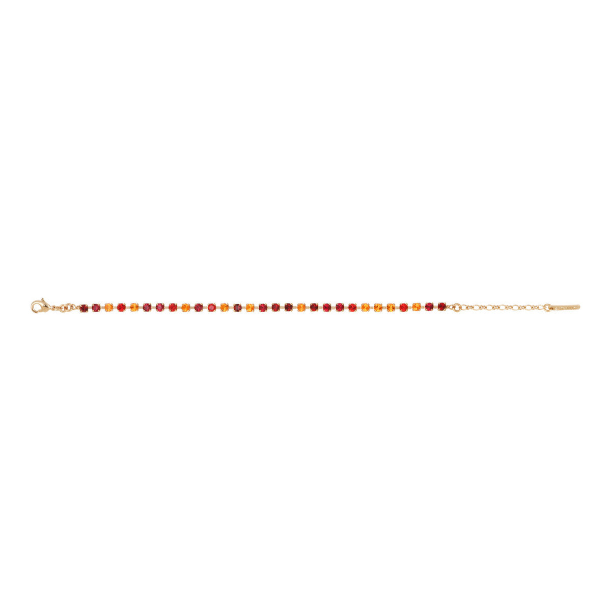 Bracelet chaînette un rang de cristaux Prestige - rouge Multi rouge