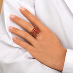 Bague ajustable Precious cristaux Prestige taille M - rouge Multi rouge