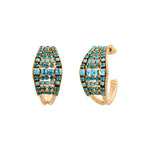 Boucles d'oreilles créoles strassées cristaux Prestige - turquoise Turquoise