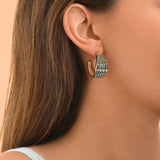 Boucles d'oreilles créoles strassées cristaux Prestige - turquoise Turquoise