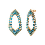 Boucles d'oreilles percées strassées cristaux Prestige - turquoise Turquoise